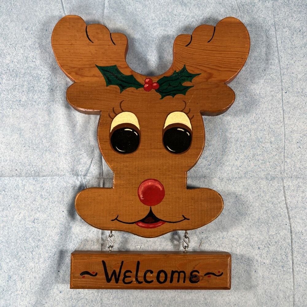 Vintage 1975 Wooden Christmas Rudolph Reindeer
